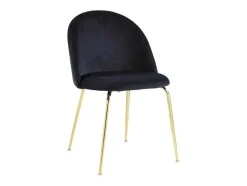 Conjunto De 2 Cadeiras Melbourne - Veludo E Metal Dourado - Preto