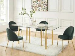 Conjunto De 2 Cadeiras Melbourne - Veludo E Metal Dourado - Verde