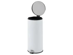 Conjunto De 2 Caixotes Do Lixo Com Pedal Em Inox De 30 L E 3 L Cor Branco E Dourado - Pira