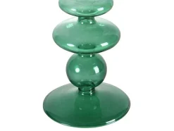 Conjunto De 2 Castiçais D. 9 X A. 21 Cm E D. 9 E A. 18,5 Cm Vidro Verde - Kandie