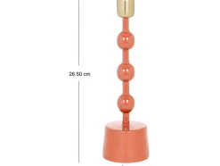 Conjunto De 2 Castiçais Em Aluminio Esmaltado A. 26,5 Cm X A. 22 Cm Terracota - Parina
