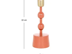 Conjunto De 2 Castiçais Em Aluminio Esmaltado A. 26,5 Cm X A. 22 Cm Terracota - Parina