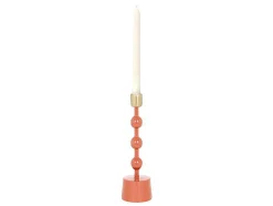 Conjunto De 2 Castiçais Em Aluminio Esmaltado A. 26,5 Cm X A. 22 Cm Terracota - Parina