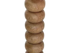 Conjunto De 2 Castiçais Em Madeira De Mangueira A.23 Cm Natural - Fainin