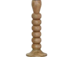Conjunto De 2 Castiçais Em Madeira De Mangueira A.23 Cm Natural - Fainin