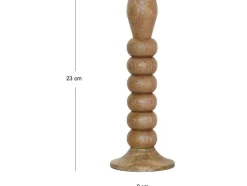 Conjunto De 2 Castiçais Em Madeira De Mangueira A.23 Cm Natural - Fainin