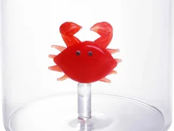 Conjunto De 4 Copos Animais, Vidro Soprado Transparente E Vermelho D7,5 X A9,5 Cm - Apuna