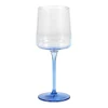 Conjunto De 6 Copos De Vinho Azuis Com Base De 27 Cl - D. 9.5 X A. 13 Cm - Coraly