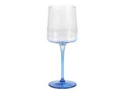 Conjunto De 6 Copos De Vinho Azuis Com Base De 27 Cl - D. 9.5 X A. 13 Cm - Coraly