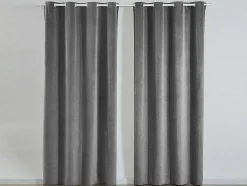 Conjunto De 2 Cortinas Em Veludo 140 X 260 Cm Cinza - Ahtari