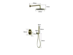 Conjunto De Duche Encastravel Com Torneira Misturadora Mecanica Preto Mate - Tamise