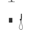 Conjunto De Duche Encastravel Com Torneira Misturadora Termostatica E Suporte De Parede Fixo Preto Mate - Terek