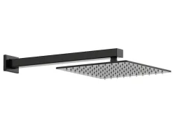 Conjunto De Duche Encastravel Com Torneira Misturadora Termostatica E Suporte De Parede Fixo Preto Mate - Terek