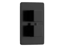 Conjunto De Duche Encastravel Com Torneira Misturadora Termostatica E Suporte De Parede Fixo Preto Mate - Terek