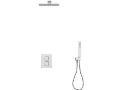 Conjunto De Duche Encastravel Com Torneira Misturadora Termostatica Cor Niquel Escovado - Terek