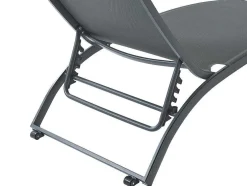 Conjunto De 2 Espreguiçadeiras Com Varias Posicoes Aluminio E Têxtileno Antracite - Saranda De Mylia