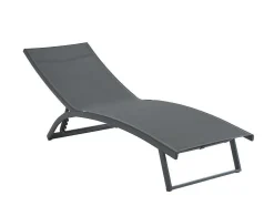 Conjunto De 2 Espreguiçadeiras Com Varias Posicoes Aluminio E Têxtileno Antracite - Saranda De Mylia