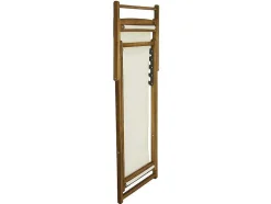 Conjunto De 2 Espreguiçadeiras Chilenas Dobraveis Em Acacia Cor Branco E Natural - Prato