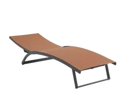 Conjunto De 2 Espreguiçadeiras Com Varias Posicoes Aluminio E Têxtileno Terracota - Saranda De Mylia