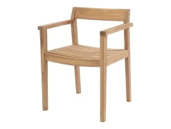 Conjunto De Jantar De Jardim Em Teca, 1 Mesa C. 200 Cm + 6 Cadeiroes, Natural Claro - Allende
