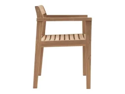 Conjunto De Jantar De Jardim Em Teca, 1 Mesa C. 200 Cm + 6 Cadeiroes, Natural Claro - Allende