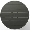 Conjunto De Jantar De Jardim Em Metal, Uma Mesa D. 110 Cm E 4 Cadeiroes Empilhaveis, Cinzento-Escuro - Mirmande