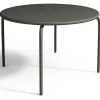 Conjunto De Jantar De Jardim Em Metal, Uma Mesa D. 110 Cm E 4 Cadeiras Empilhaveis, Cinzento-Escuro - Mirmande