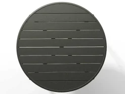 Conjunto De Jantar De Jardim Em Metal, Uma Mesa D. 110 Cm E 4 Cadeiras Empilhaveis, Cinzento-Escuro - Mirmande