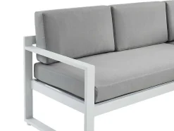 Conjunto De Jardim Em Aluminio: Mesa De Centro E Sofá De Canto Levadico, 6 Lugares Cinzento - Palaos Ii