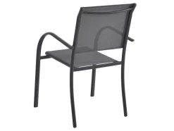 Conjunto De Jardim Em Aluminio, Uma Mesa C. 150 Cm E 6 Cadeiroes, Cinzento Antracite - Jolane