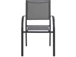 Conjunto De Jardim Em Aluminio, Uma Mesa C. 150 Cm E 6 Cadeiroes, Cinzento Antracite - Jolane
