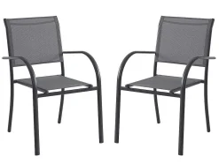 Conjunto De Jardim Em Aluminio, Uma Mesa C. 150 Cm E 6 Cadeiroes, Cinzento Antracite - Jolane