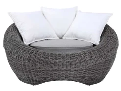 Conjunto De Jardim Em Resina Entrancada: Sofá, 2 Cadeiroes E Mesa De Centro - Whiteheaven