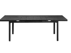 Conjunto De Jardim Mesa E Cadeiras De Jardim Em Aluminio: Uma Mesa Extensivel 180/240 Cm E 8 Cadeiras Empilhaveis - Cinza Escuro - Nauru