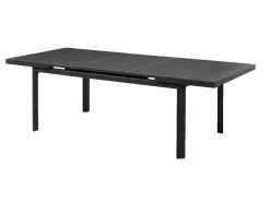 Conjunto De Jardim Mesa E Cadeiras De Jardim Em Aluminio: Uma Mesa Extensivel 180/240 Cm E 8 Cadeiras Empilhaveis - Cinza Escuro - Nauru