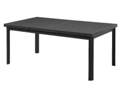 Conjunto De Jardim Mesa E Cadeiras De Jardim Em Aluminio: Uma Mesa Extensivel 180/240 Cm E 8 Cadeiras Empilhaveis - Cinza Escuro - Nauru