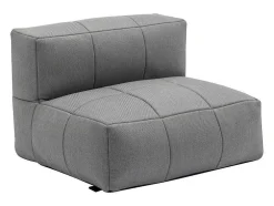 Conjunto De Lazer De Jardim Modular 5 Lugares Em Tecido, 3 Cadeiroes, 1 Sofá De Canto, 1 Pufe E Uma Mesa De Centro Antracite - Livai De Mylia