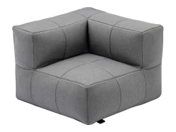 Conjunto De Lazer De Jardim Modular 5 Lugares Em Tecido, 3 Cadeiroes, 1 Sofá De Canto, 1 Pufe E Uma Mesa De Centro Antracite - Livai De Mylia