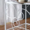 Conjunto De 2 Mesas De Cabeceira Romanticas, 1 Prateleira, Metal Branco - Vivian