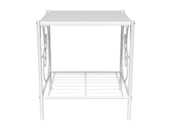 Conjunto De 2 Mesas De Cabeceira Romanticas, 1 Prateleira, Metal Branco - Vivian