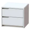 Conjunto De 2 Mesas De Cabeceira, 2 Gavetas, Mdf Branco - Lucile Ii