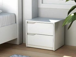 Conjunto De 2 Mesas De Cabeceira, 2 Gavetas, Mdf Branco - Lucile Ii