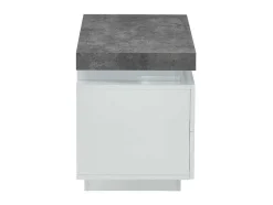 Conjunto De 2 Mesas De Cabeceira Com 2 Gavetas Mdf Lacado, Leds, Cor Branco E Cinzento-Cimento - Halo Ii