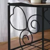Conjunto De 2 Mesas De Cabeceira Romanticas, 1 Prateleira, Metal Preto - Vivian