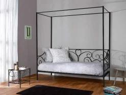 Conjunto De 2 Mesas De Cabeceira Romanticas, 1 Prateleira, Metal Preto - Vivian