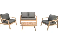 Conjunto De Mobiliário De Jardim De Acacia Gili - Almofadas Cinzentas