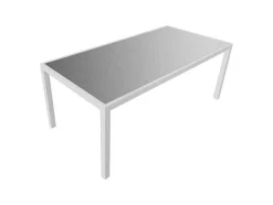 Conjunto De Moveis De Jardim Bari Cinzento Têxtilene 8 Lugares - Aluminio Branco