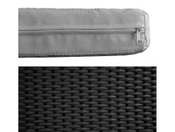 Conjunto De Moveis De Jardim Corfou Em Resina Tecida Preta 4 Lugares - Almofadas Cinzentas