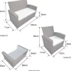 Conjunto De Moveis De Jardim Comino Em Resina Tecida Preta 4 Lugares - Almofadas Cinzentas