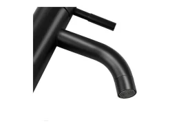 Conjunto De 2 Torneiras Misturadoras Mecanicas Arredondadas Em Inox Escovado Preto Mate A17 Cm - Salavan